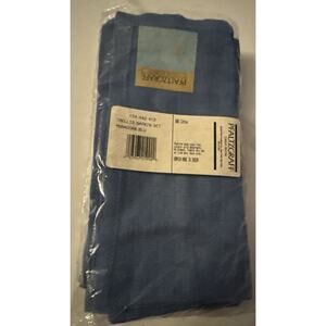 Pfaltzgraff Trellis Napkin Set Of 3 100% Cotton 17’x17’ Moroccan Blue NEW